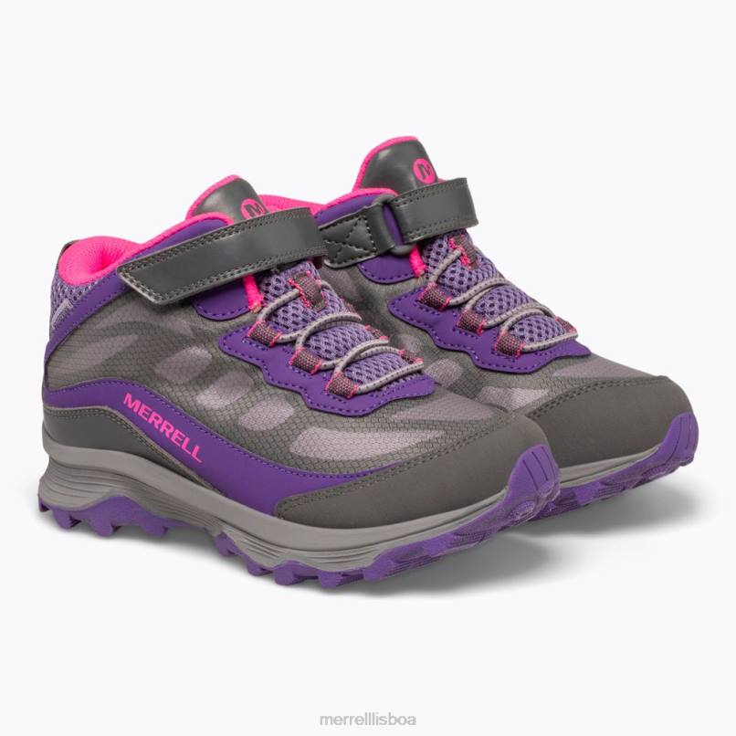 moab speed mid ar condicionado à prova d'água (mk165209) DD0T1387 cinza/rosa/roxo Merrell