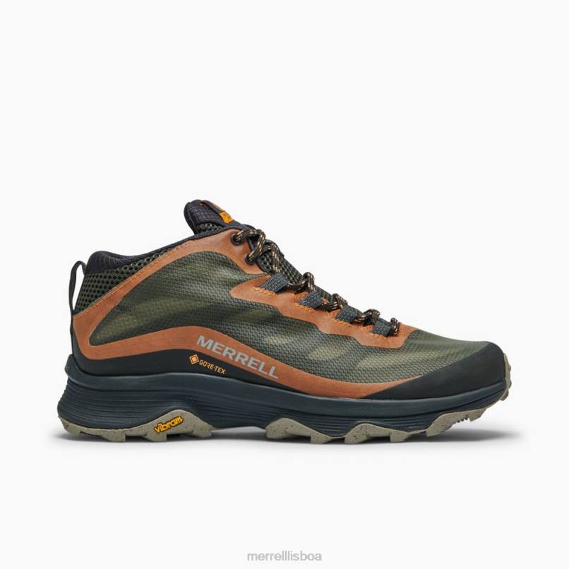 moab speed mid gore-tex largura larga (j135411w) DD0T354 líquen Merrell