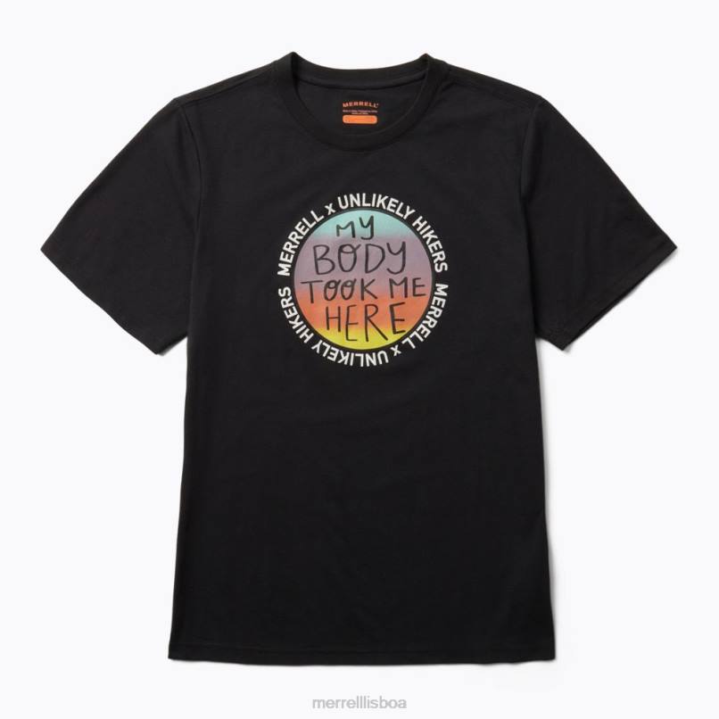 camiseta de manga curta (jms26681-010) DD0T451 preto Unlikely Hikers X Merrell