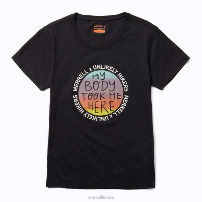 camiseta de manga curta (jws26683-010) DD0T1267 preto Unlikely Hikers X Merrell