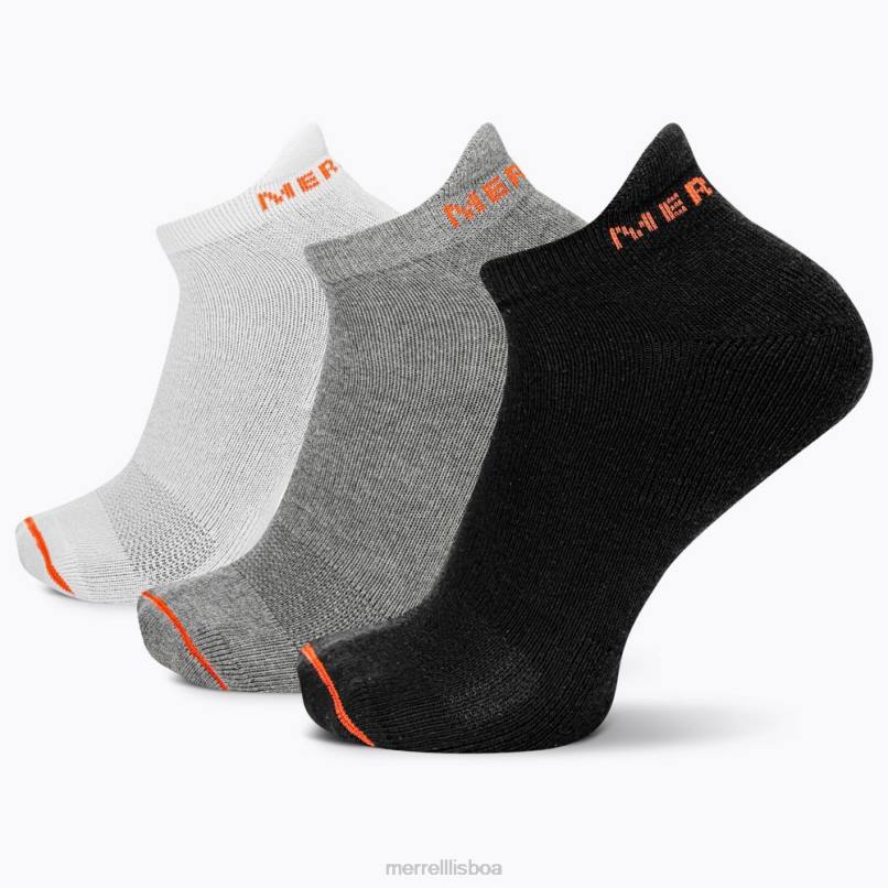meia de corte baixo com aba de algodão, pacote com 3 (jsf26528-001) DD0T274 preto sortido Merrell