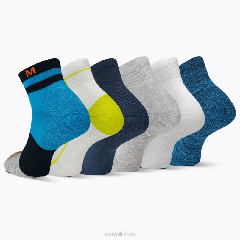 pacote de 6 quartos de almofada (jss27019-431) DD0T222 azul sortido Merrell