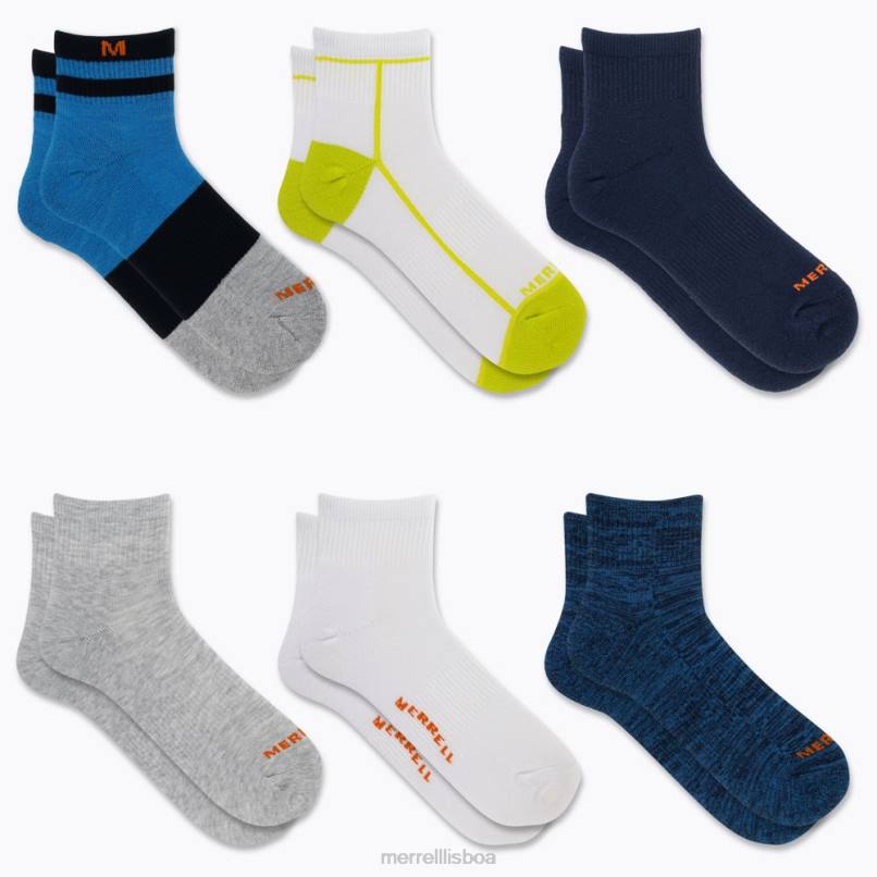 pacote de 6 quartos de almofada (jss27019-431) DD0T222 azul sortido Merrell